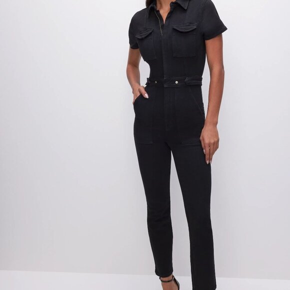 GOOD AMERICAN FIT FOR SUCCESS BLACK JUMPSUIT SZ 1 - Picture 8 of 8